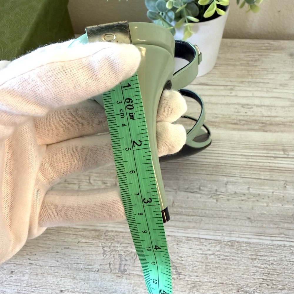 New Gucci Horsebit leather mules heeled sandals, green, size 38.5, US 8.5 - Picture 9 of 9